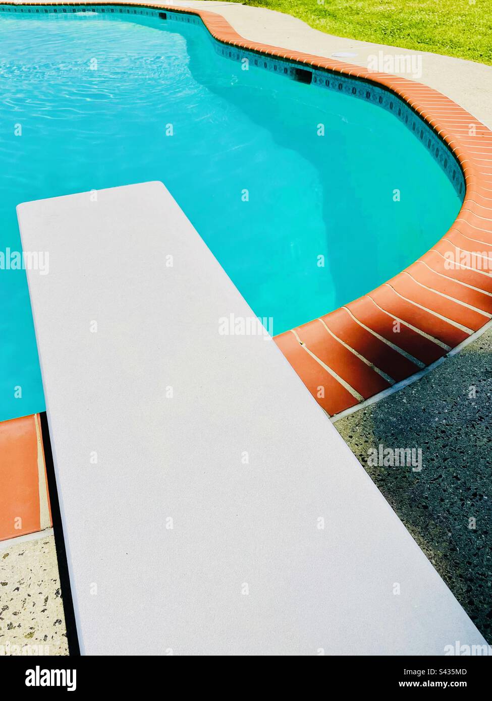 Poolside, pool time in the summer, 1950’s pool style - Smartphone Captured Stock Image
