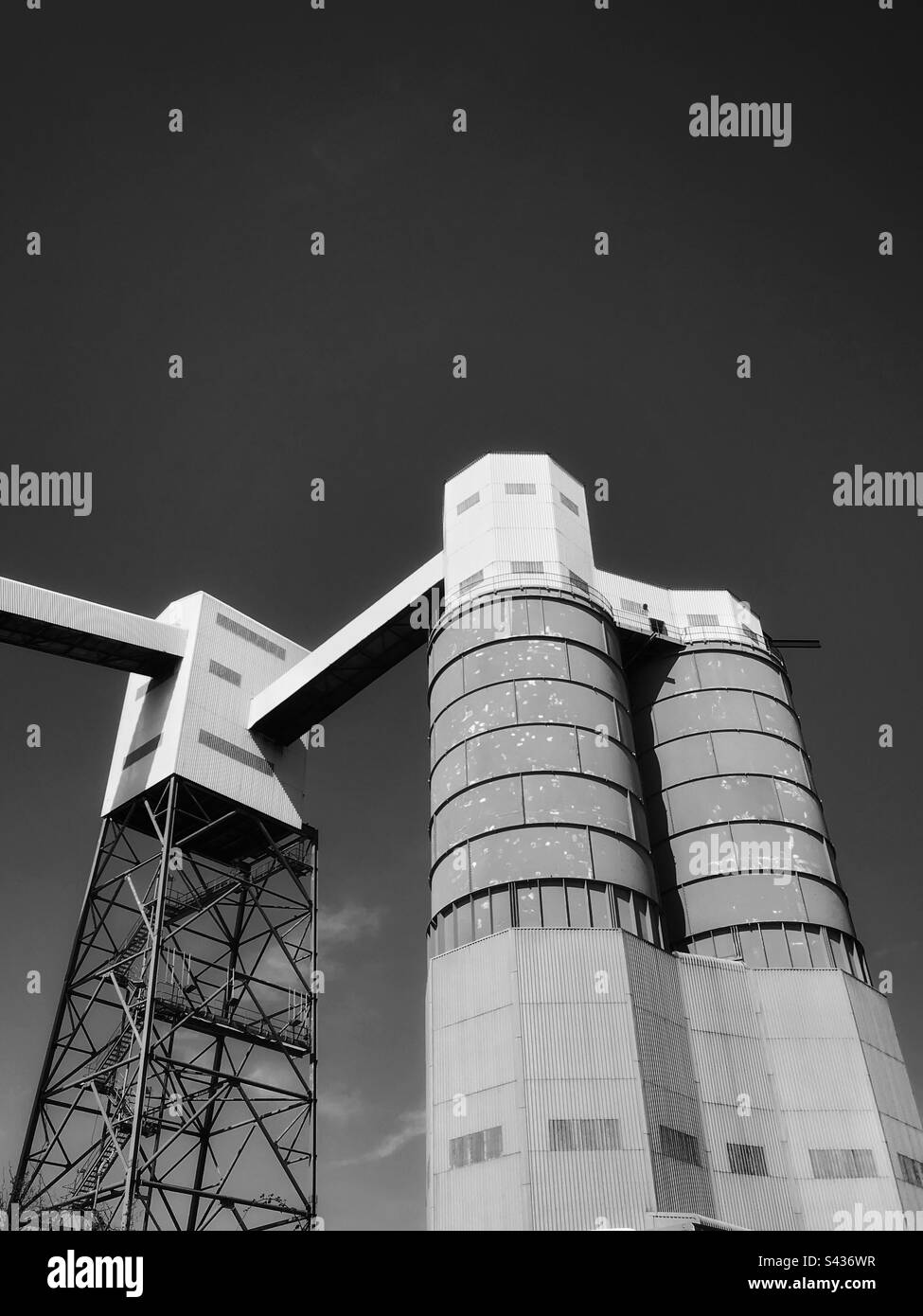 Coal silos in Avonmouth docks near Bristol - Smartphone Captured Stock Image
