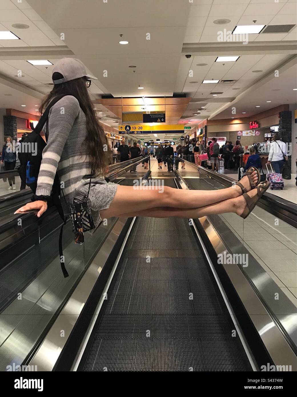 Airport Travel - the easy way. - Smartphone Captured Stock Image