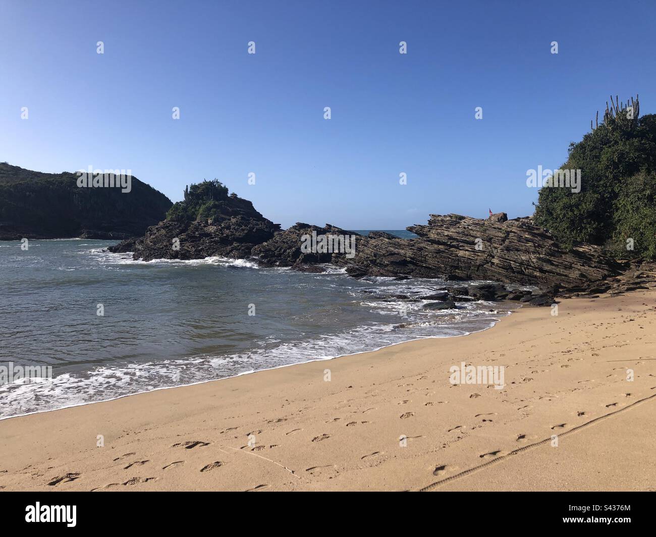 A deserted beach. - Smartphone Captured Stock Image
