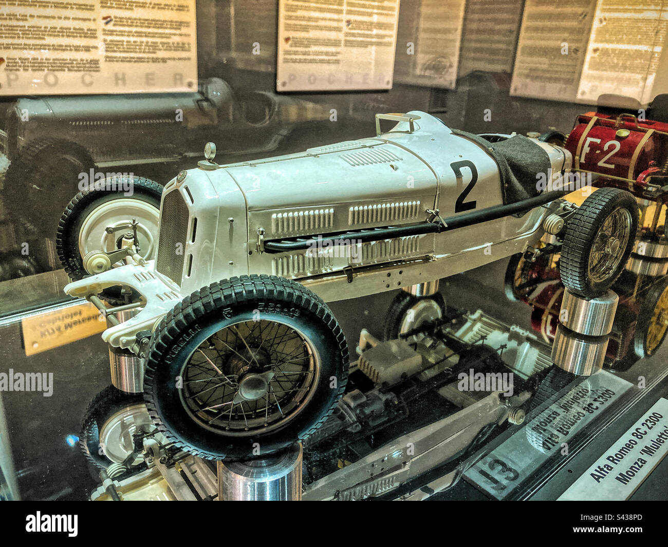 View of a large scale model of a white, Alfa Romeo 8C Stock Photo