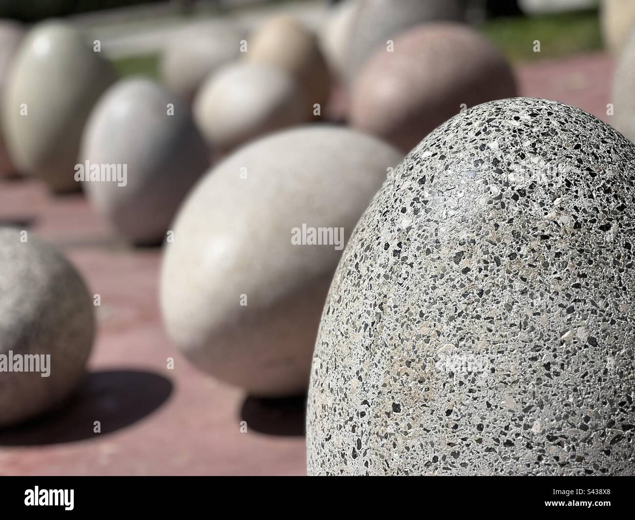 Stone egg display in Limassol Cyprus Stock Photo Alamy