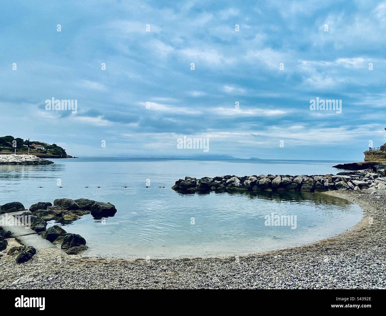 Natural beauty of the south of France. Calanques, dreamy seascape on a cloudy day. - Smartphone Captured Stock Image