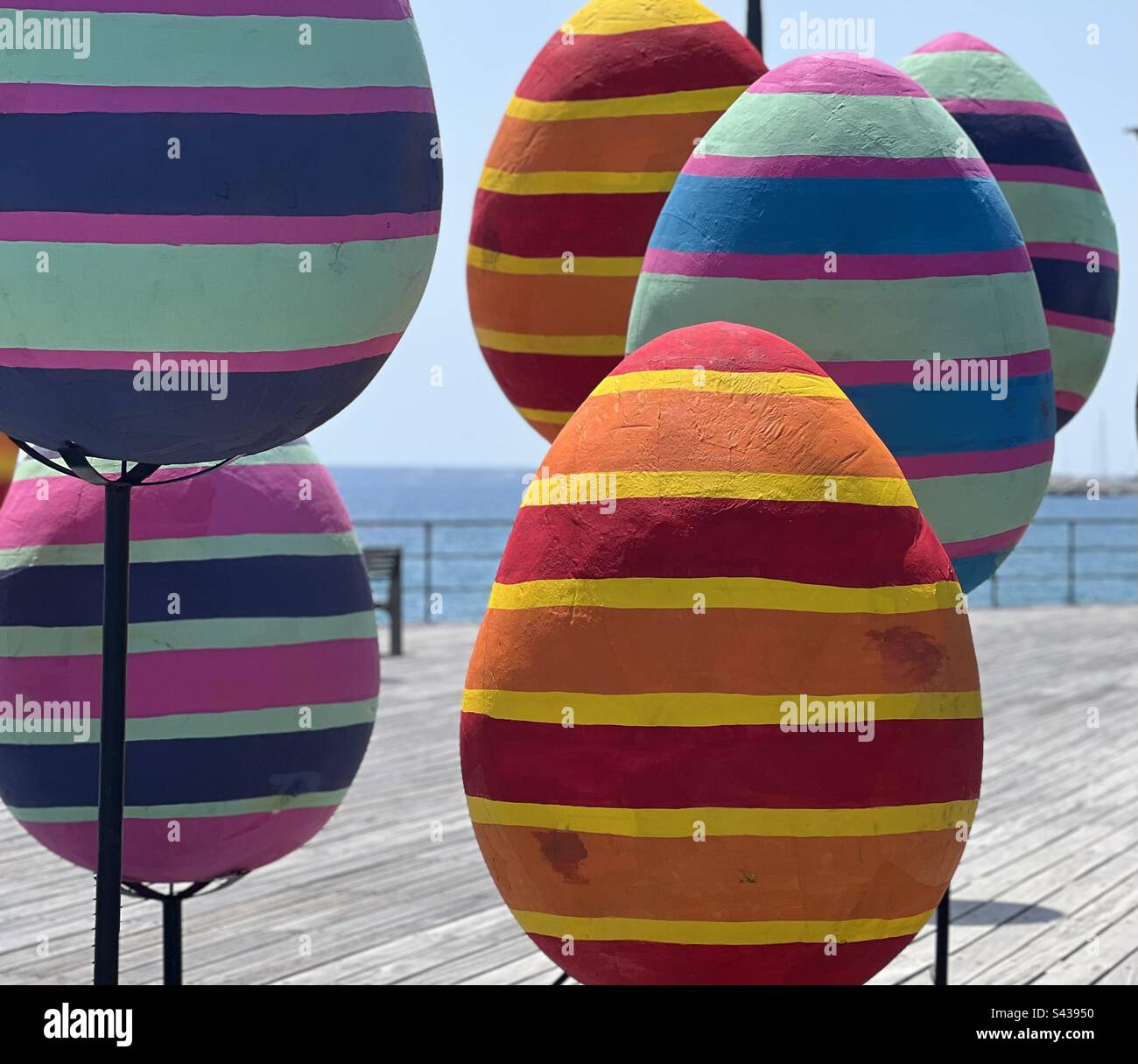 Easter egg display on Limassol sea front Cyprus Stock Photo Alamy