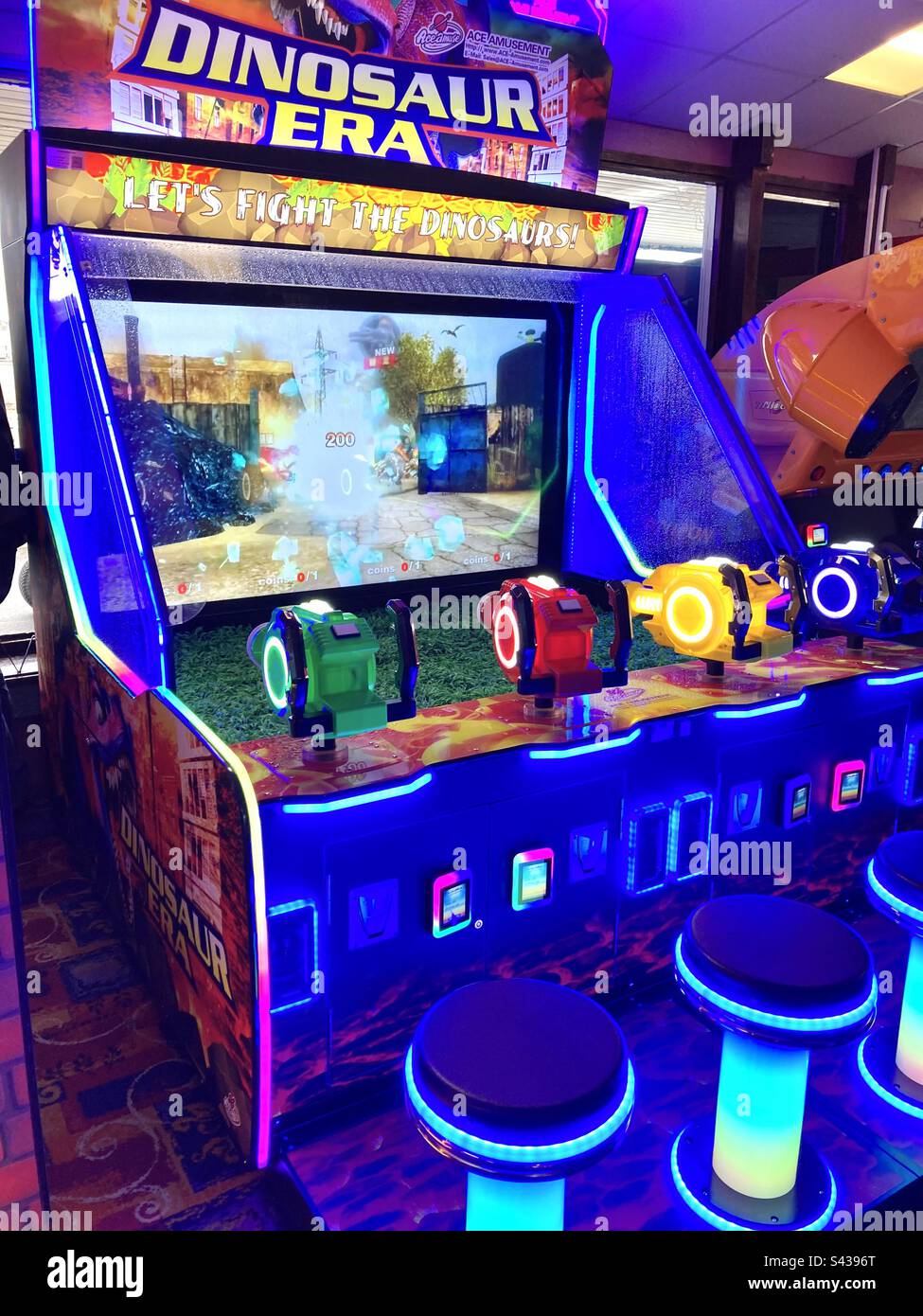 Dinosaur era arcade game - Smartphone Captured Stock Image