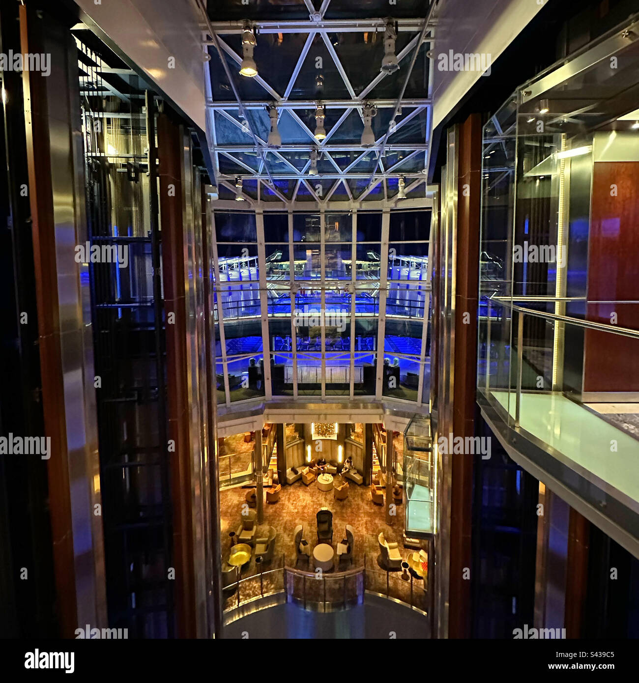 January, 2023, Atrium at night, Celebrity Silhouette, during a cruise
