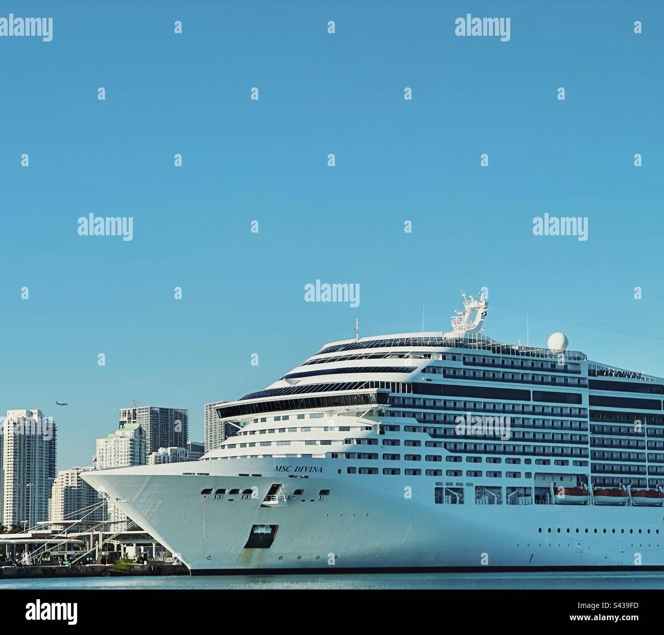 January, 2023, MSC Divina, Port of Miami, Miami, Florida, United States - Smartphone Captured Stock Image