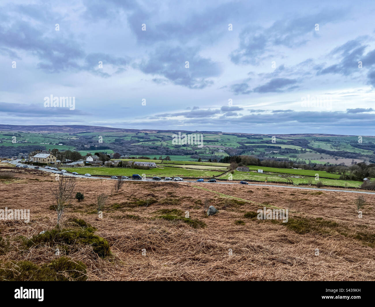 Ilkley moor countryside in North York moors - Smartphone Captured Stock Image