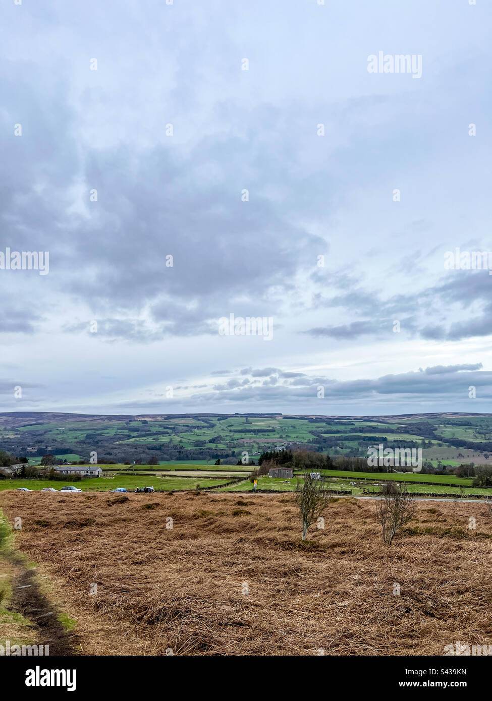 Ilkley moor countryside in North York moors - Smartphone Captured Stock Image