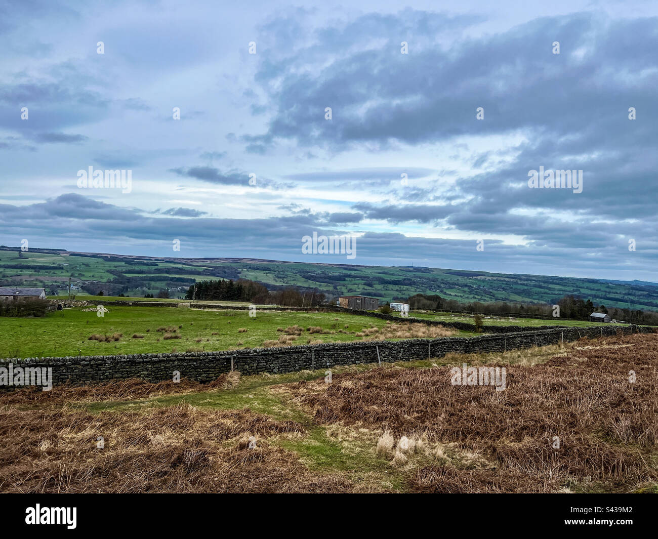 Ilkley moor countryside in North York moors - Smartphone Captured Stock Image