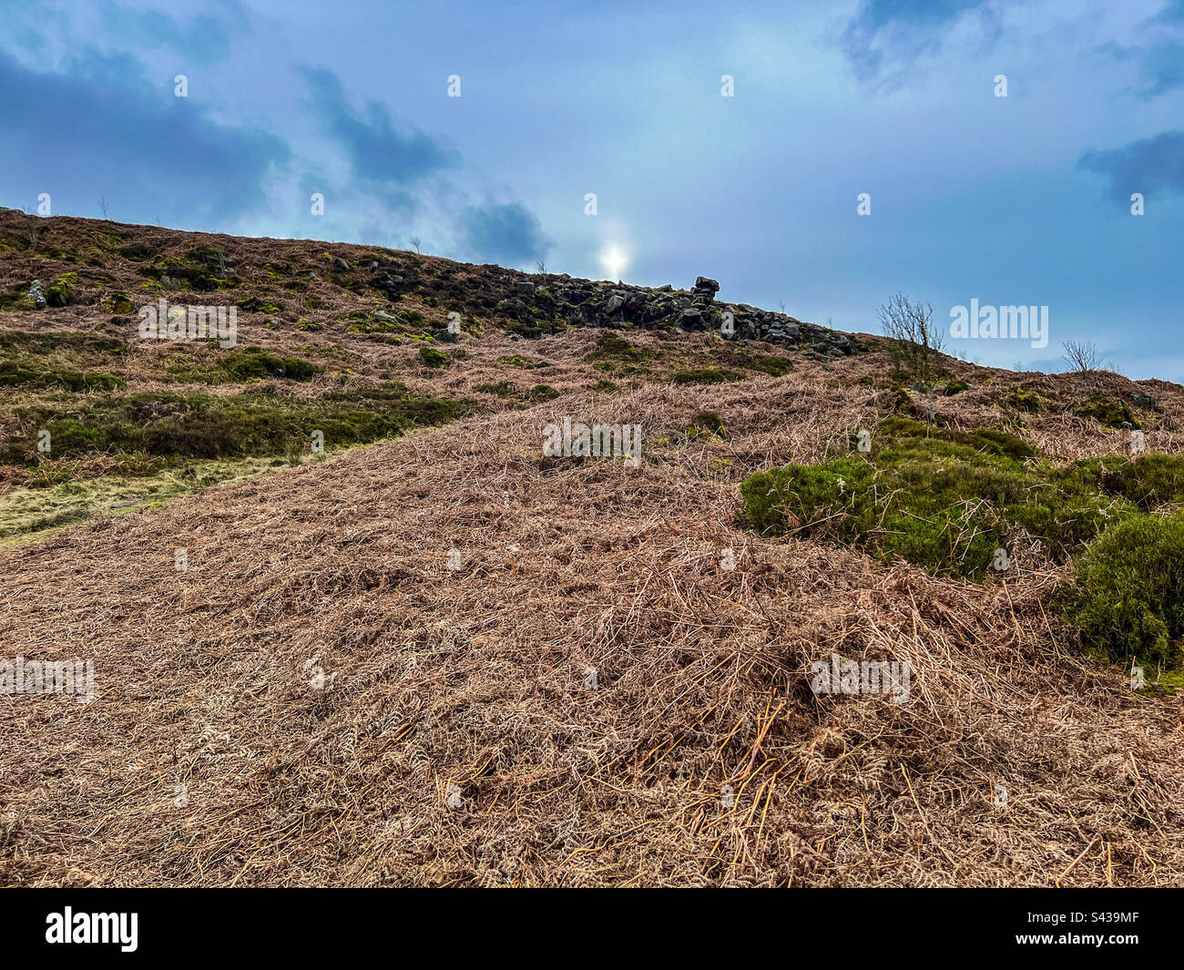 Ilkley moor countryside in North York moors - Smartphone Captured Stock Image