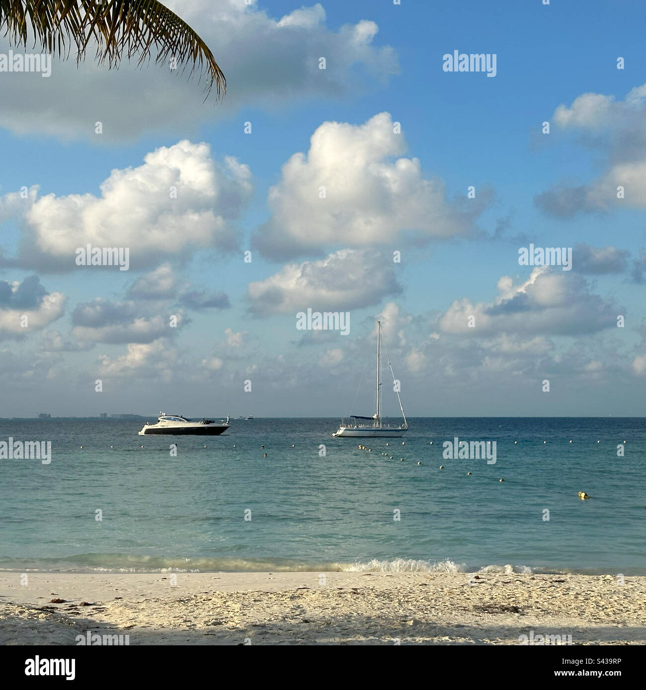 Beach, Hotel Zone, Cancun, Quintana Roo, Yucatan Peninsula, Mexico - Smartphone Captured Stock Image