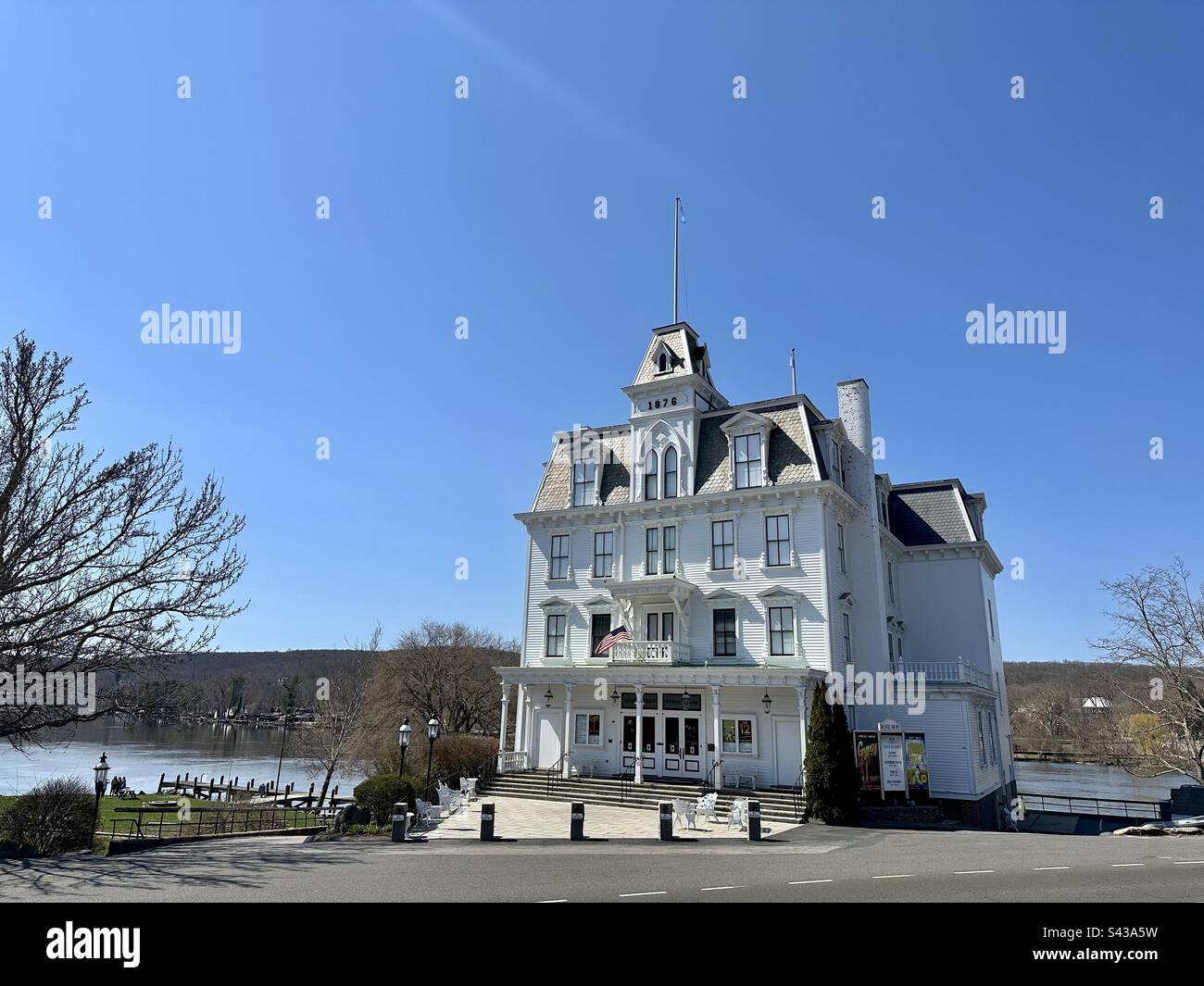 East Haddam, Connecticut, USA Goodspeed Opera House streetscape on a