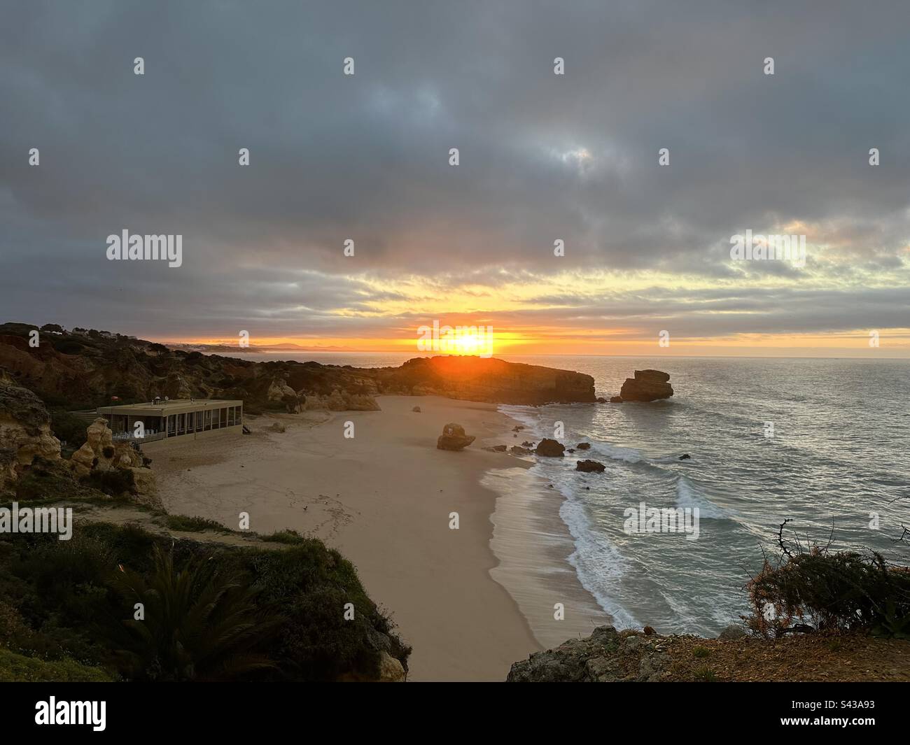 So Rafael Sunrise over the beach, Praia de São Rafael Stock Photo - Alamy