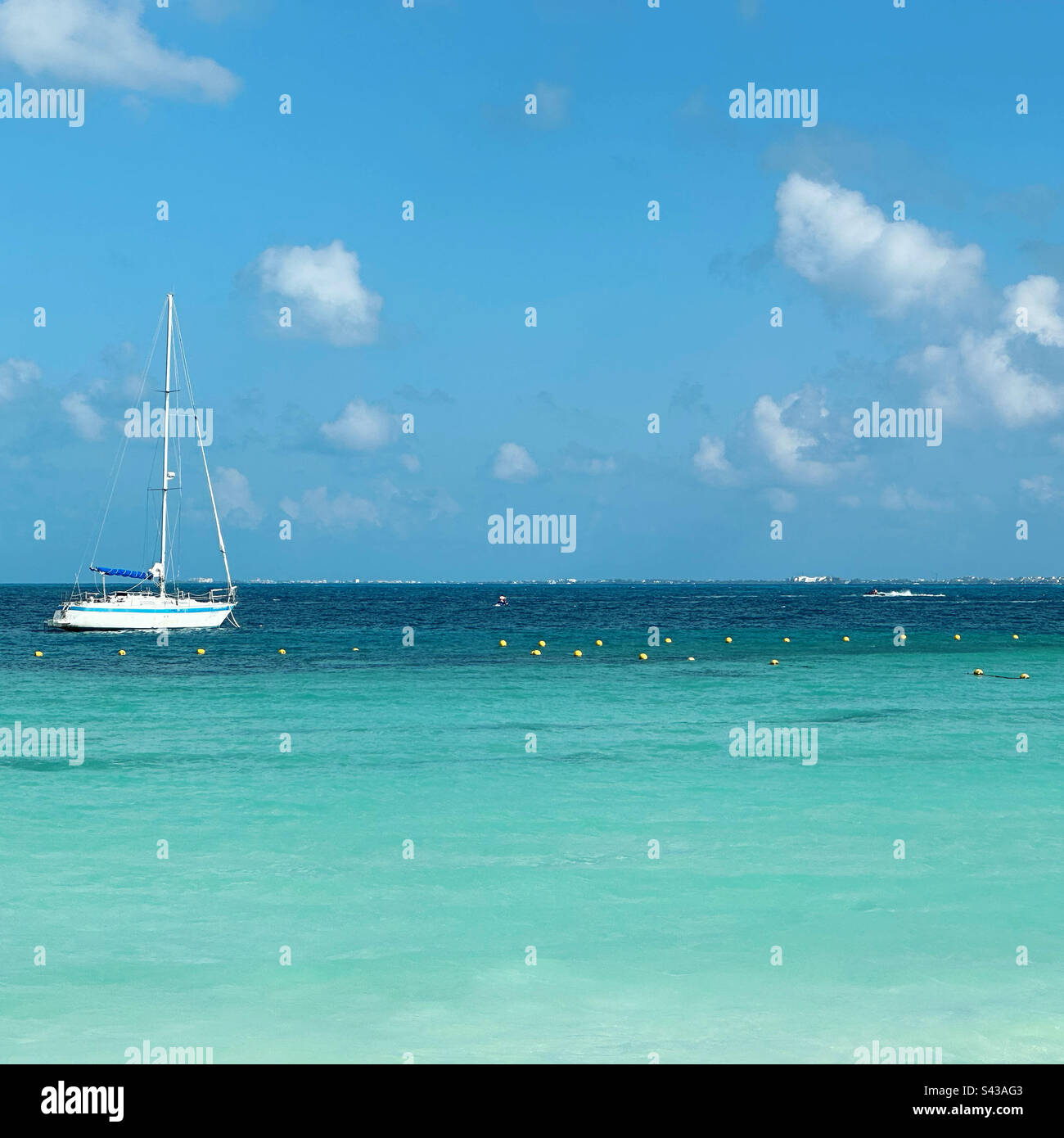 Beach, Hotel Zone, Cancun, Quintana Roo, Yucatan Peninsula, Mexico - Smartphone Captured Stock Image