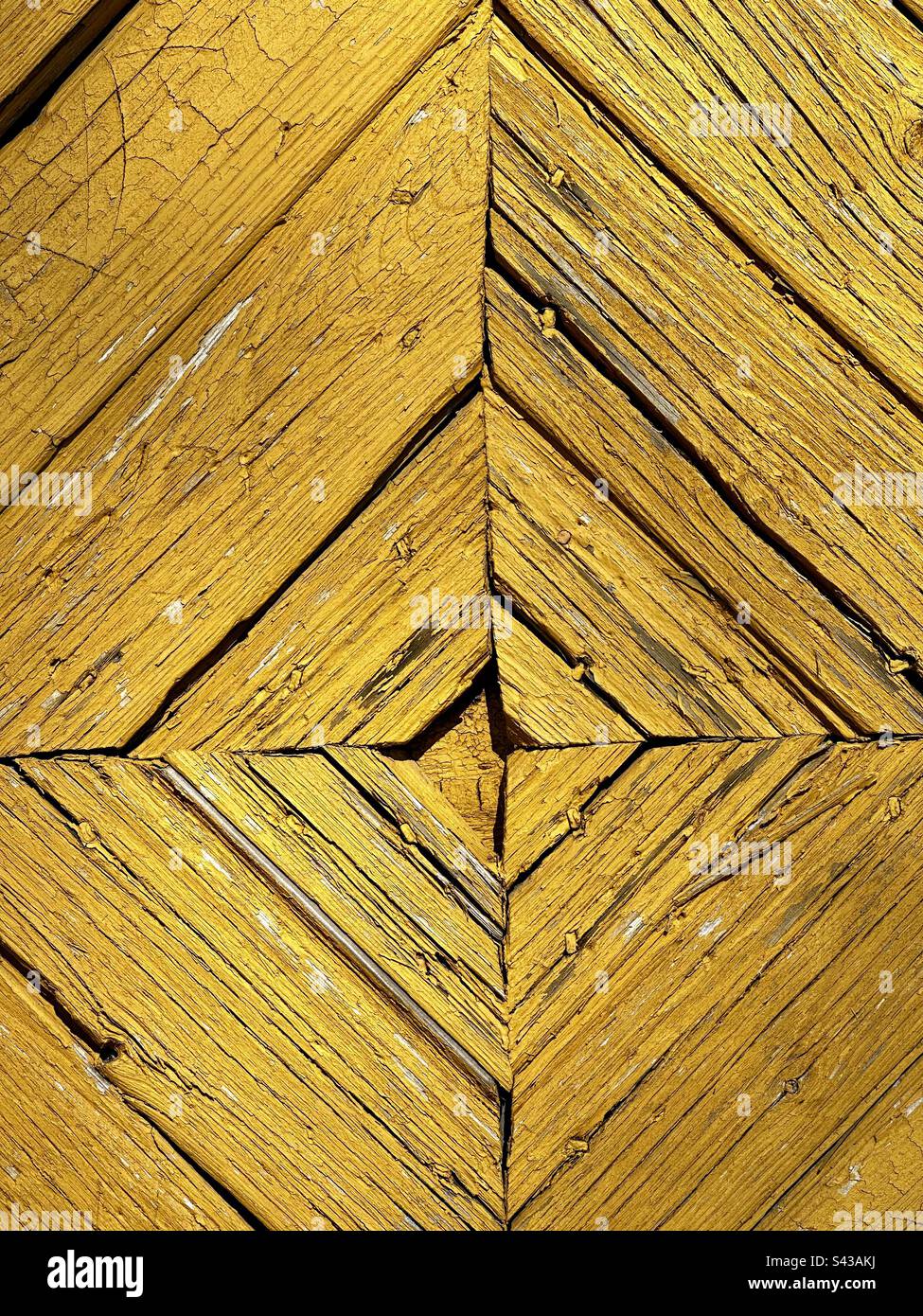Detail of old wooden door panels - Smartphone Captured Stock Image