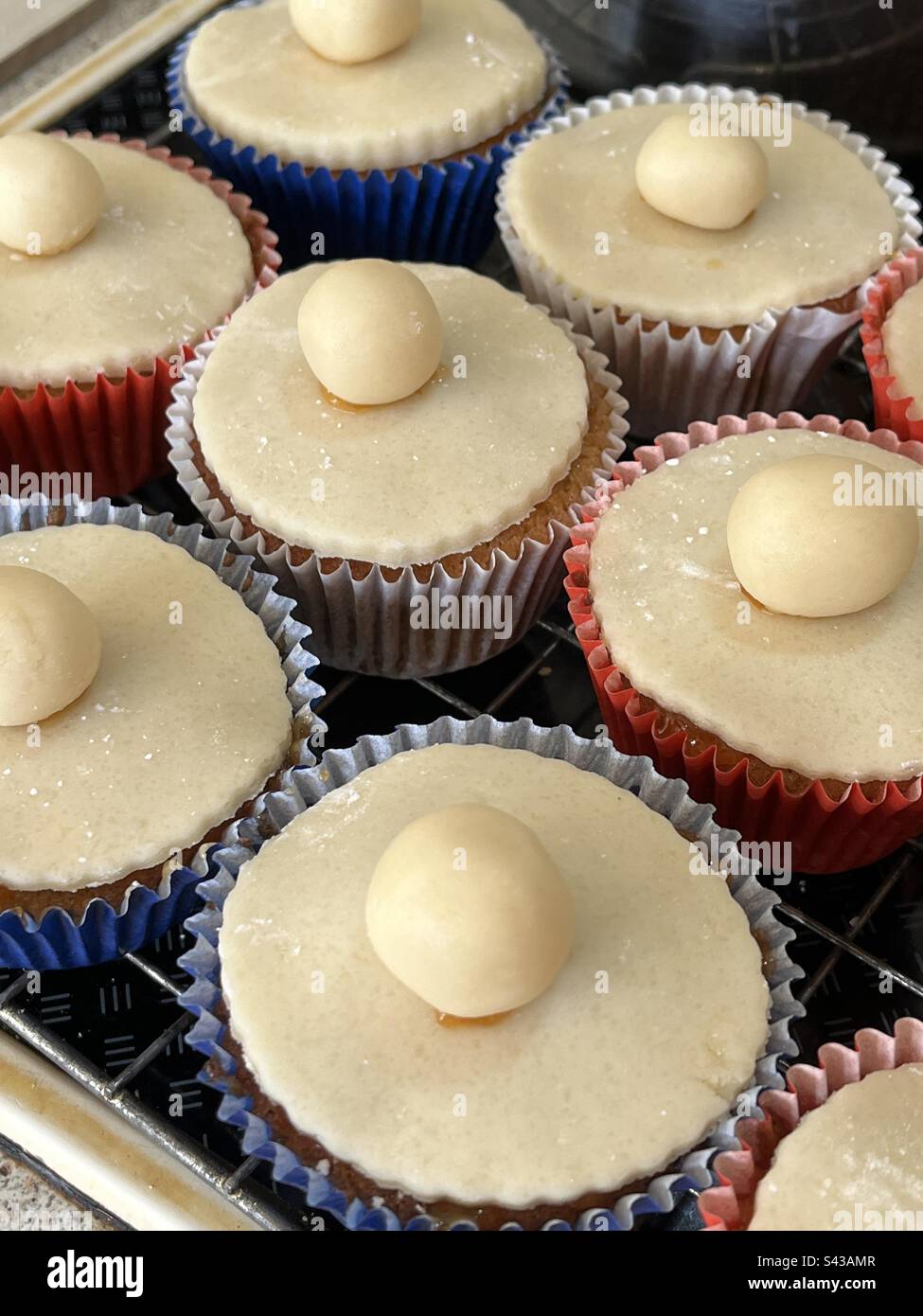Easter Simnel Cupcakes Stock Photo Alamy