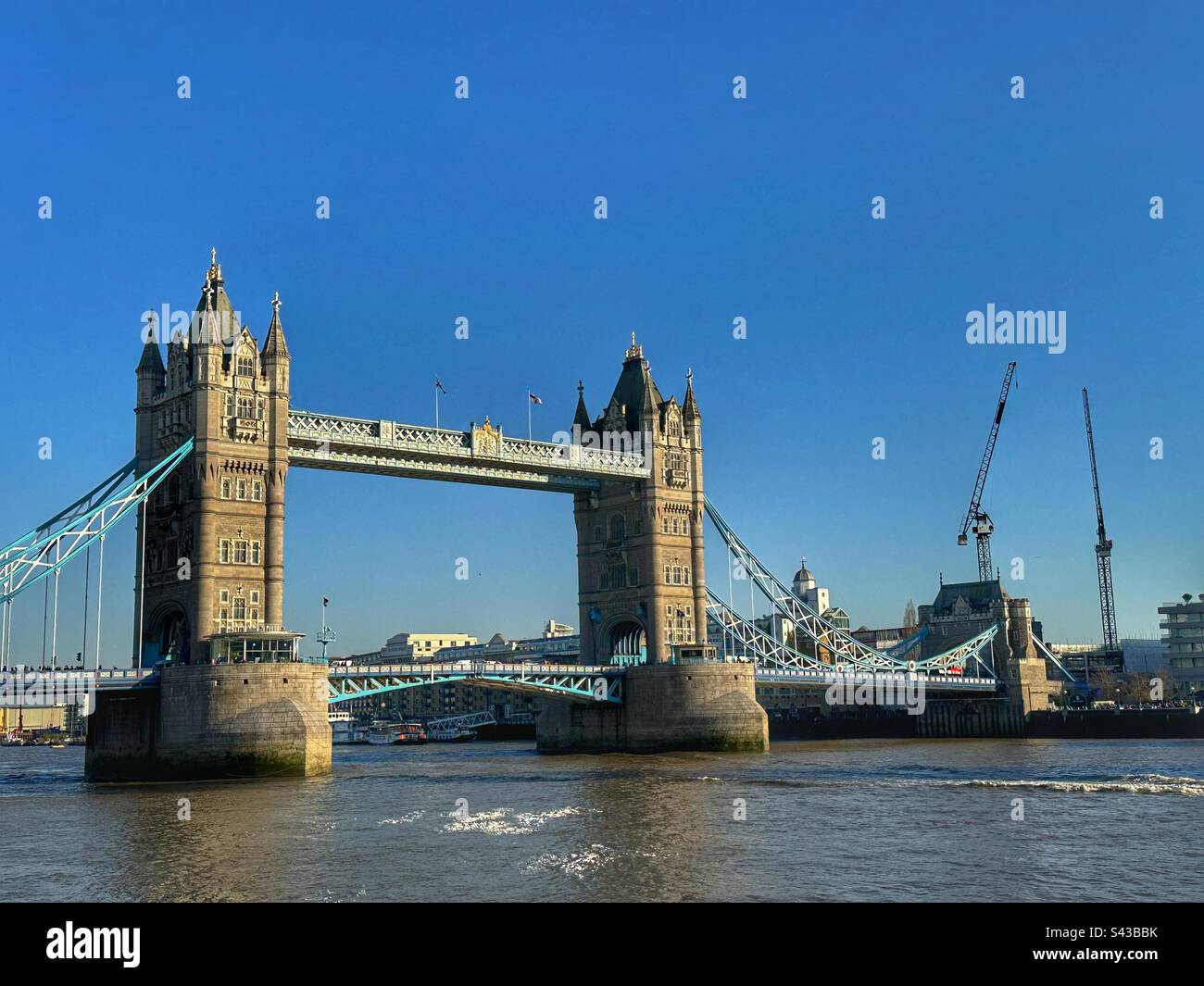 Tower Bridge and River Thames, London, England - Smartphone Captured Stock Image
