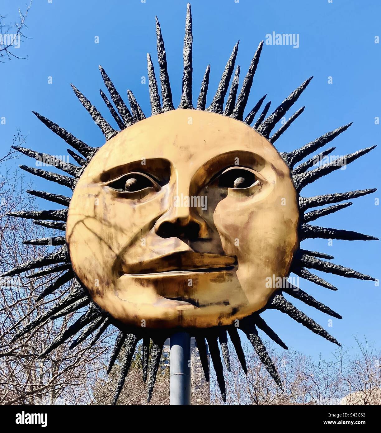 A sun sculpture in the sun. - Smartphone Captured Stock Image