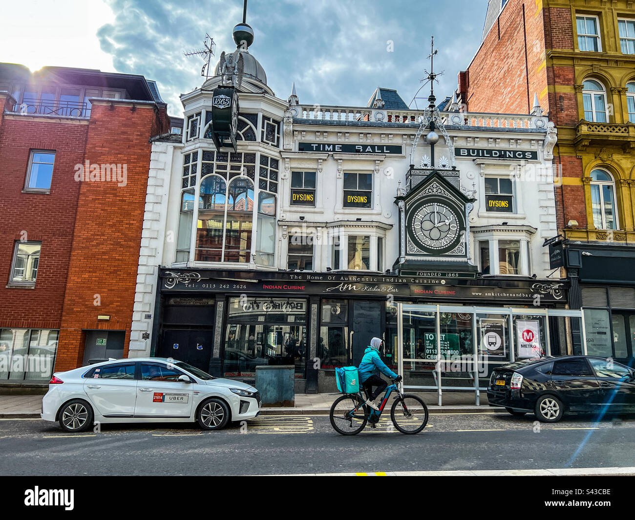 Time Ball Buildings a grade 2 listed building in Briggate Leeds City Centre 1865 - Smartphone Captured Stock Image