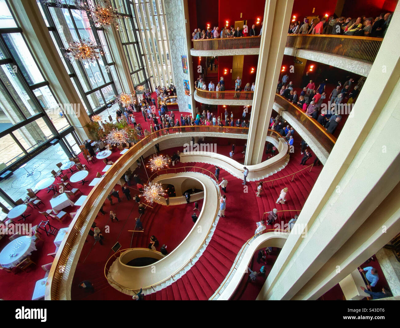 The central staircase at the Metropolitan Opera in New York City Stock Photo