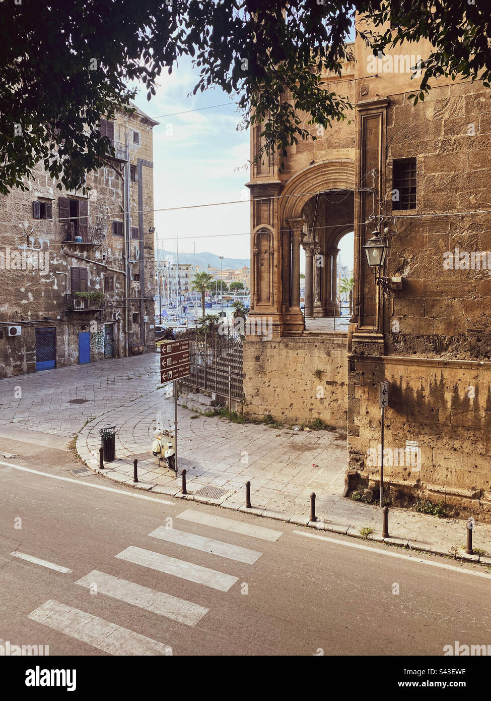 Street scene in Palermo, Sicily, Southern Italy - Smartphone Captured Stock Image