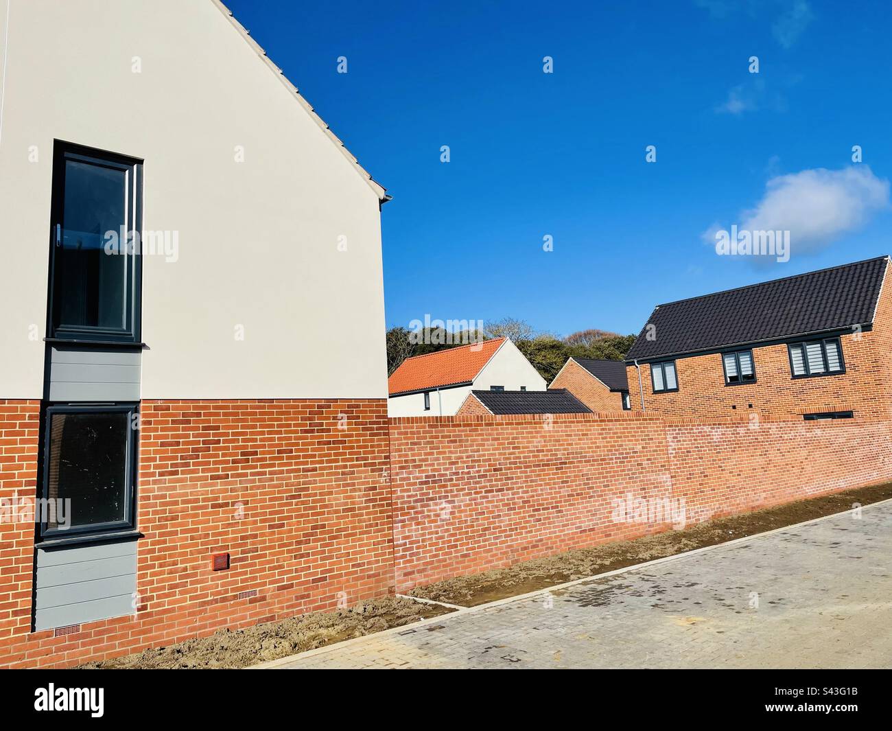 Newly built estate Bawdsey Suffolk - Smartphone Captured Stock Image