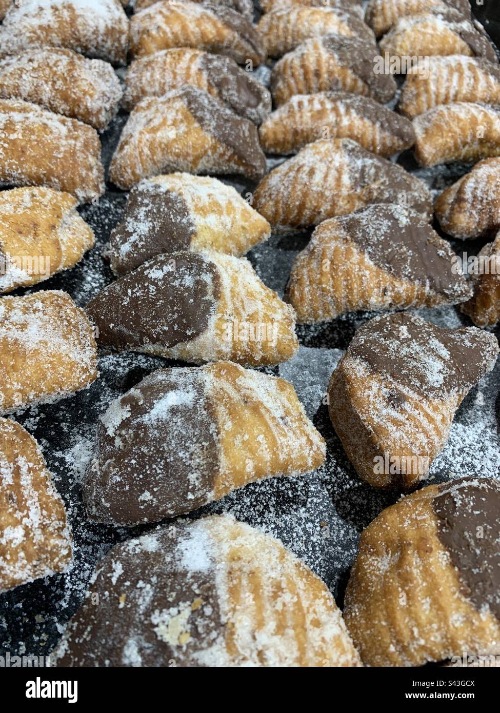 Crescent shaped biscuit cakes in andalucia Spain - Smartphone Captured Stock Image