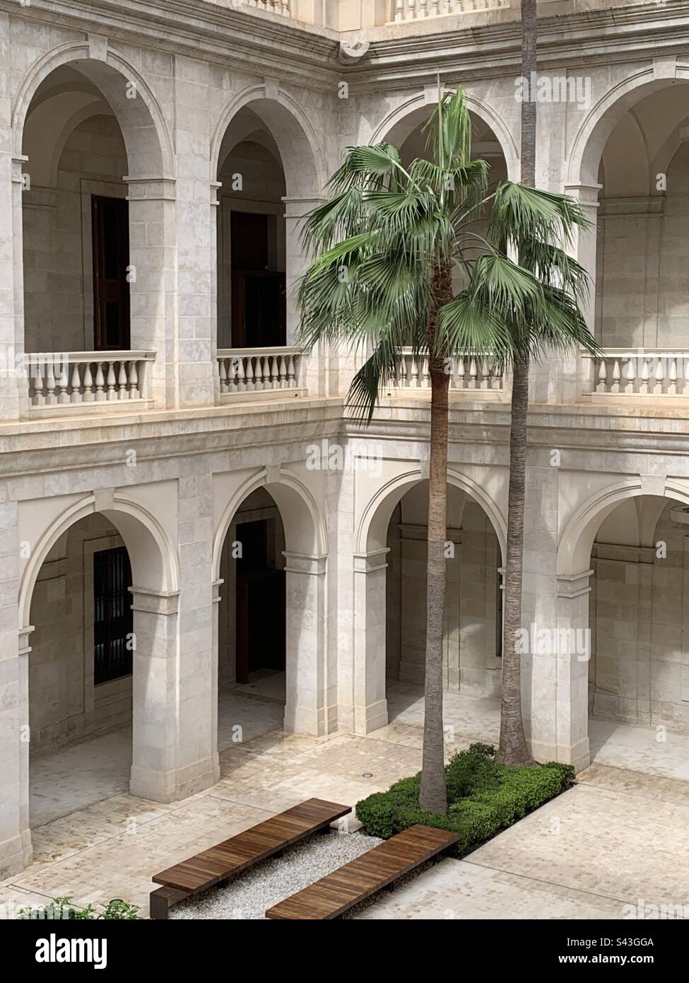 Interior courtyard of the Carmen thissen museum Malaga Stock Photo