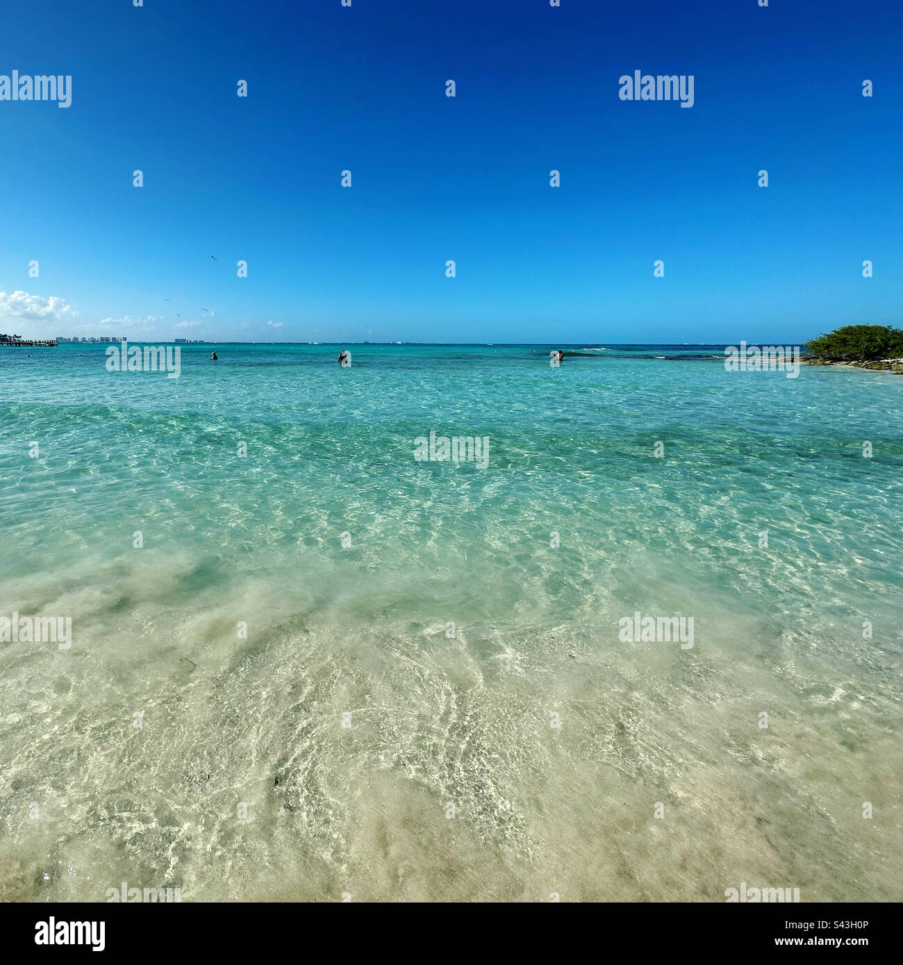 Beach, Hotel Zone, Cancun, Quintana Roo, Yucatan Peninsula, Mexico - Smartphone Captured Stock Image