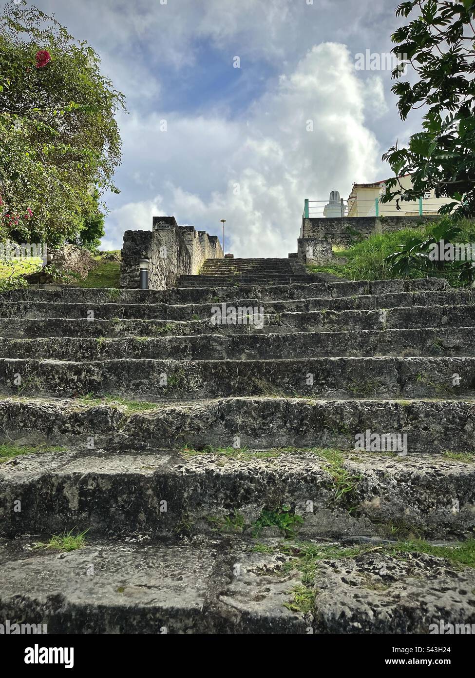 View of an old stone staircase representing a historical site of