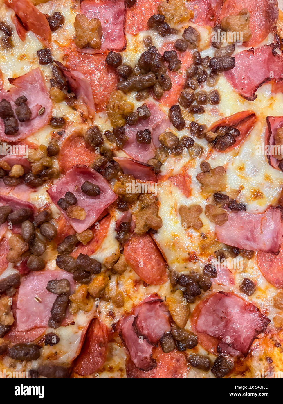 Meat feast pizza Stock Photo Alamy
