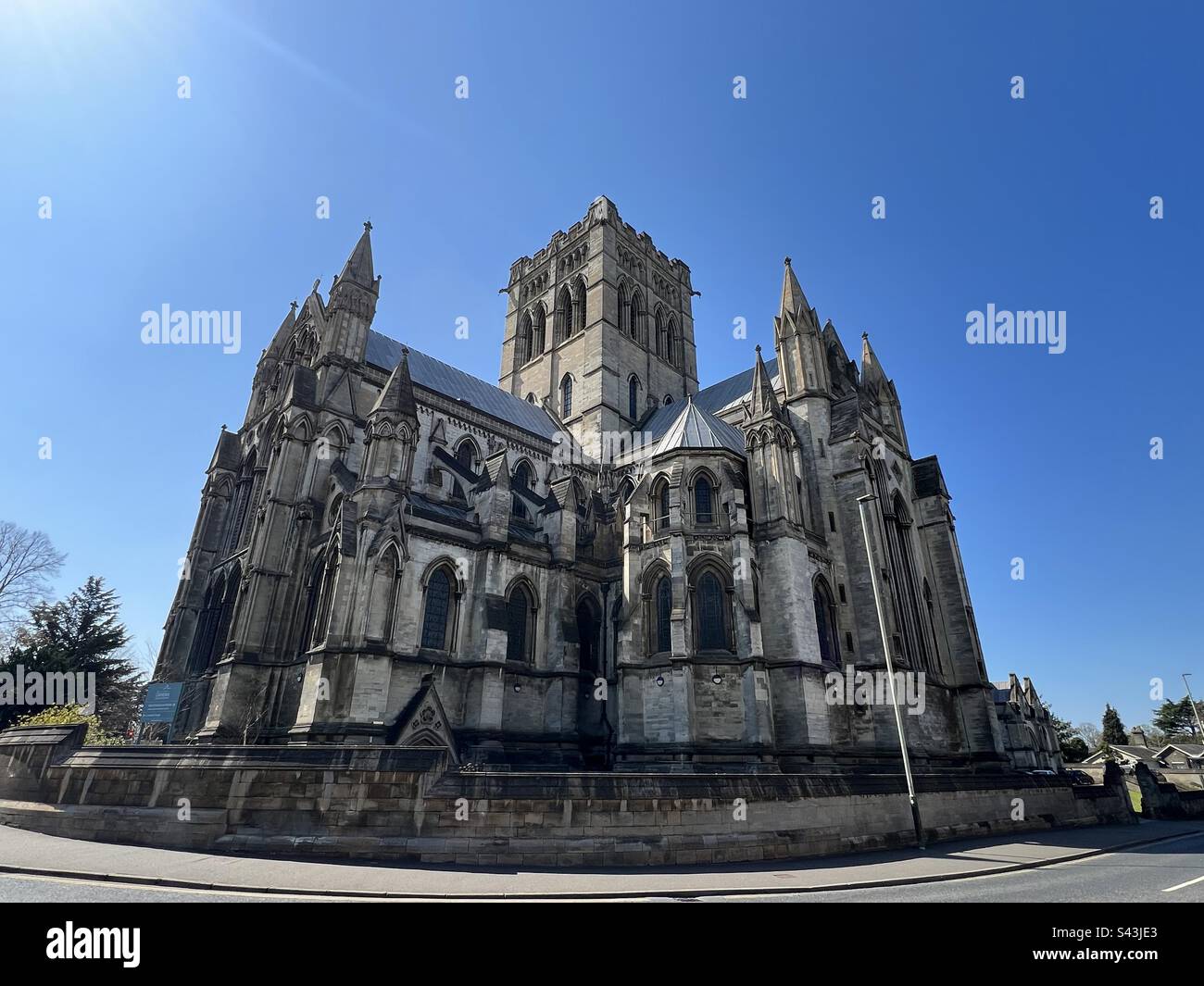 The Cathedral of St John the Baptist, a Roman Catholic Cathedral in Norwich City, Norfolk UK - Smartphone Captured Stock Image