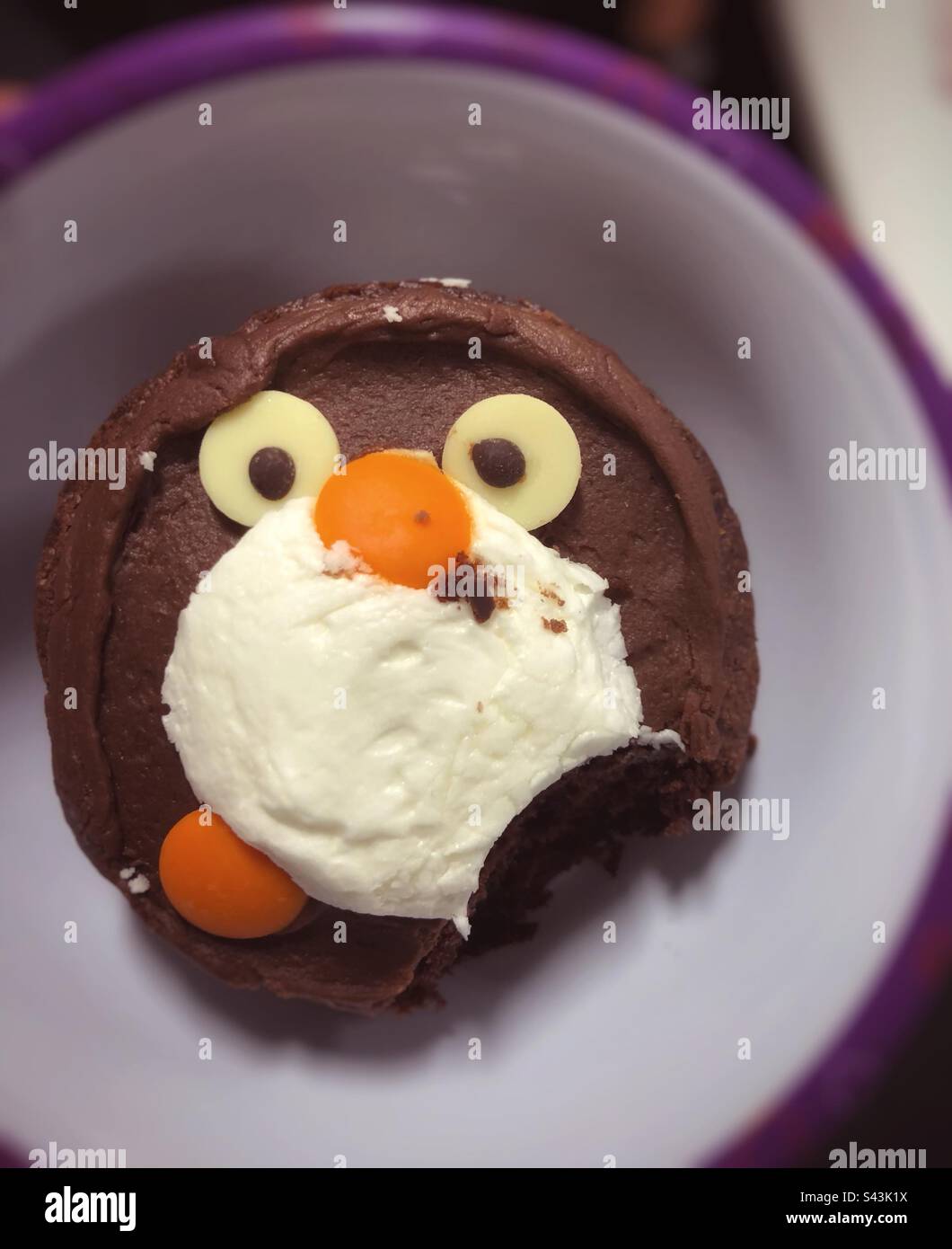 Penguin cupcake - Smartphone Captured Stock Image