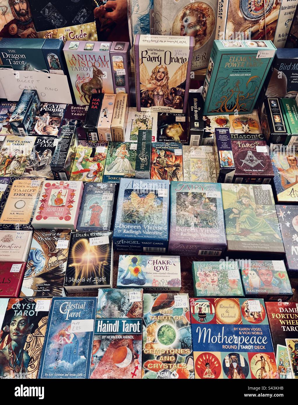 Tarot cards for sale Stock Photo Alamy