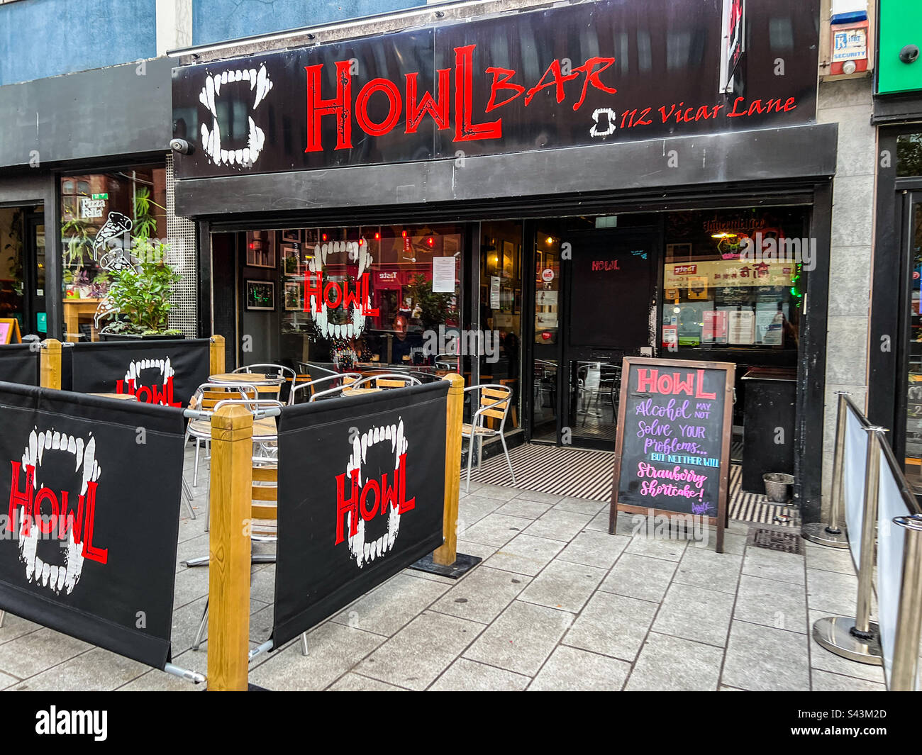 Howl bar on Vicar Lane in Leeds City Centre - Smartphone Captured Stock Image
