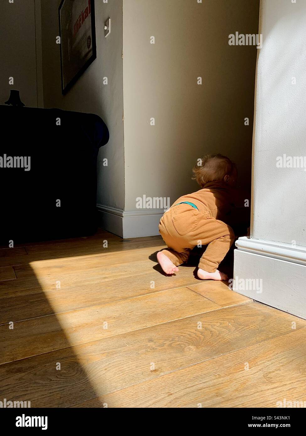 Toddler Crawling Stock Photo