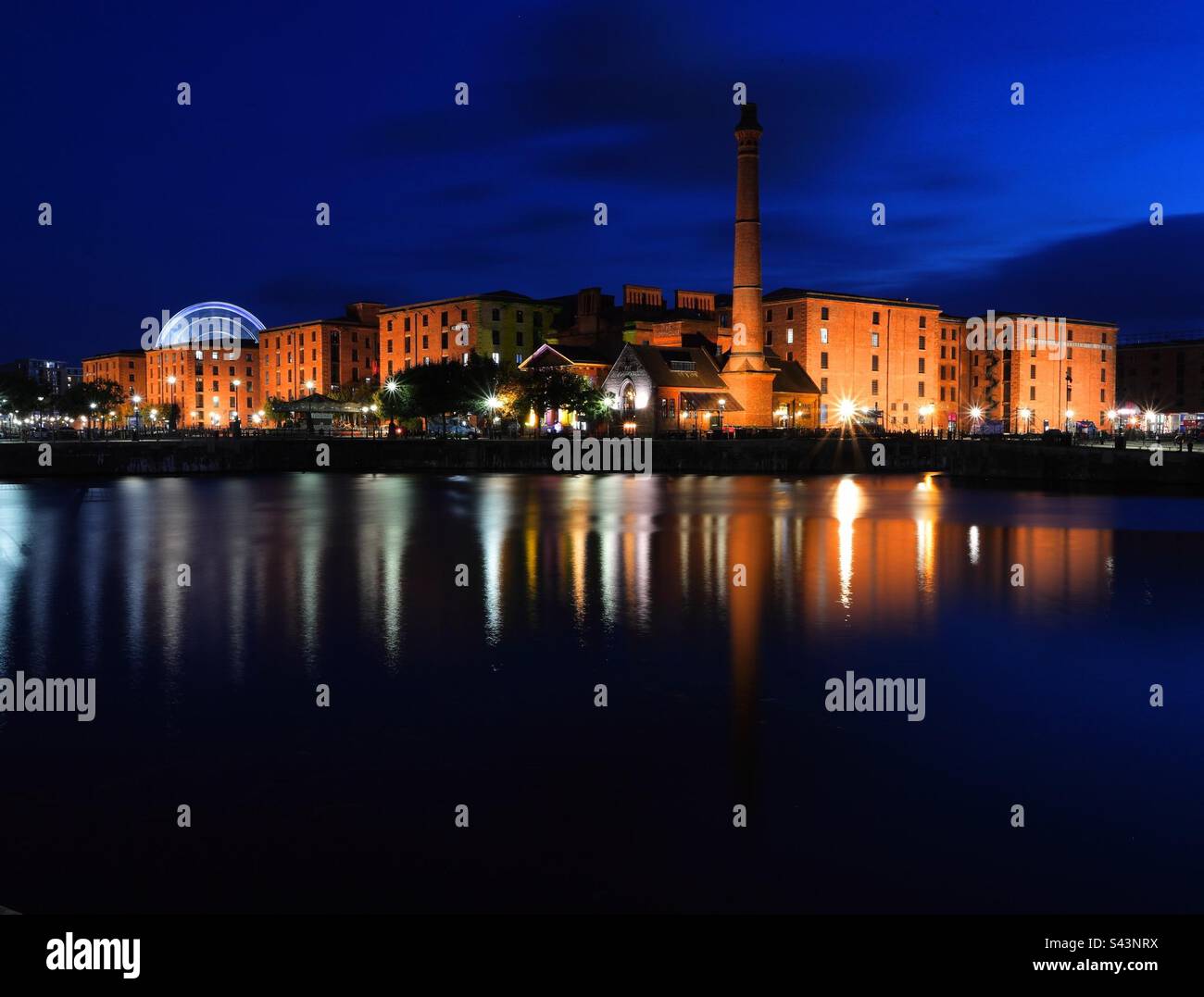 Liverpool docks at night Stock Photo