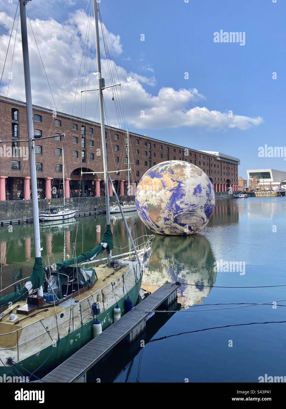 Floating earth Albert Dock Liverpool Stock Photo
