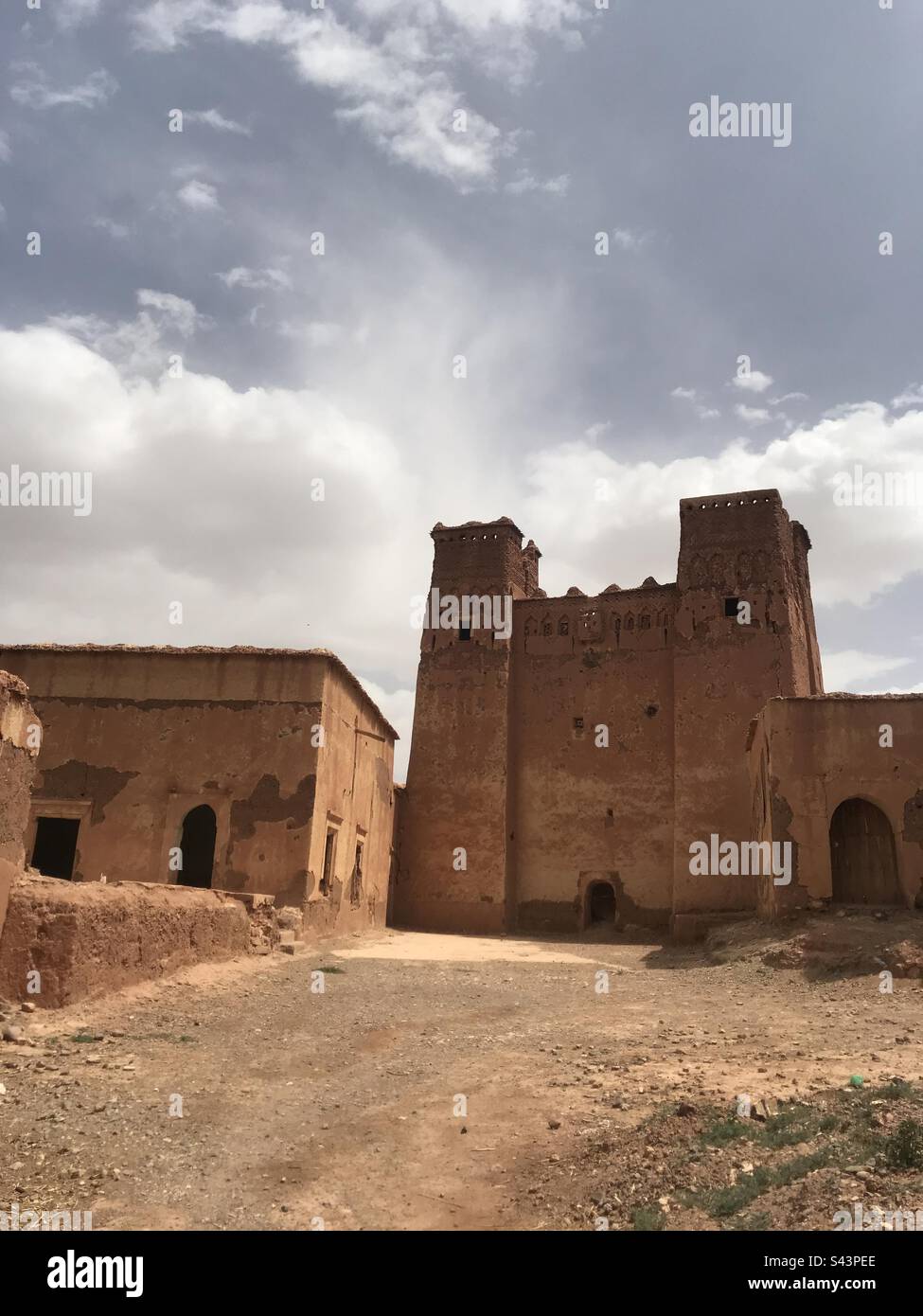 Ancient clay Kasbah in Toundoute Morocco Stock Photo