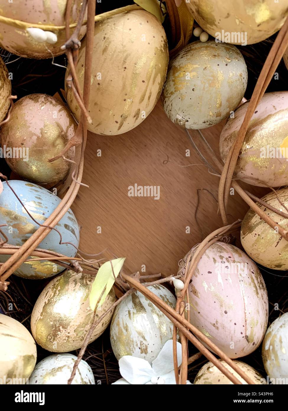 Easter eggs post card mock up - Smartphone Captured Stock Image