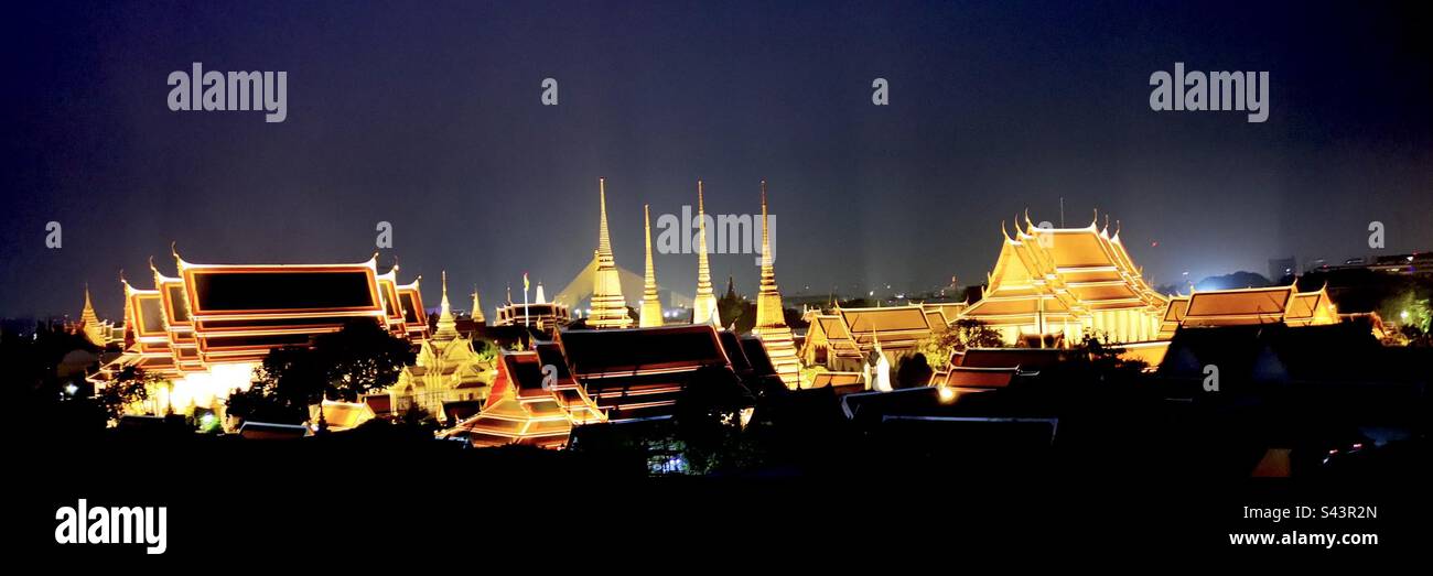 A panoramic view of Wat Pho in Bangkok, Thailand. - Smartphone Captured Stock Image