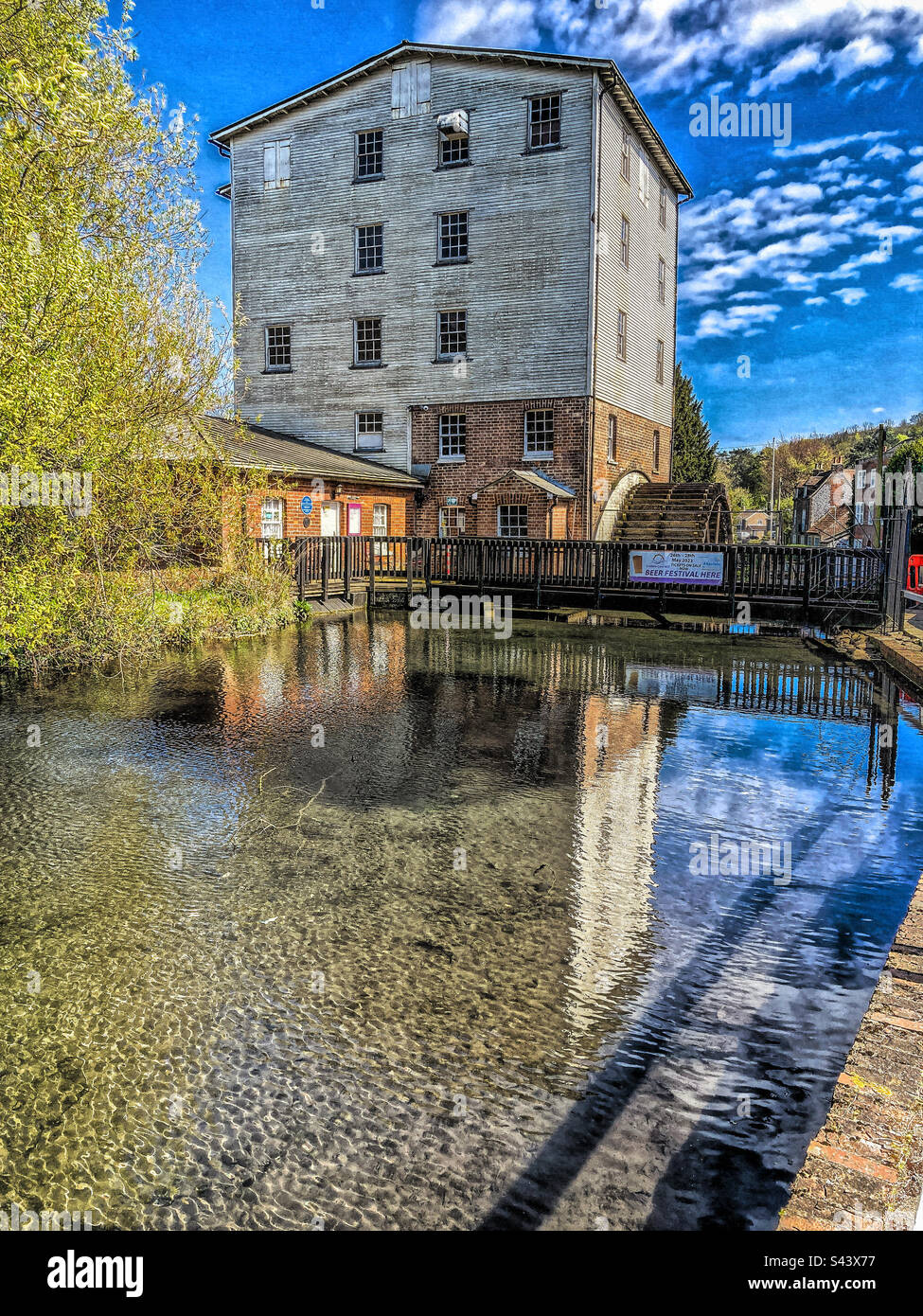 Crabble Mill on the River Dour, Dover, Kent - Smartphone Captured Stock Image