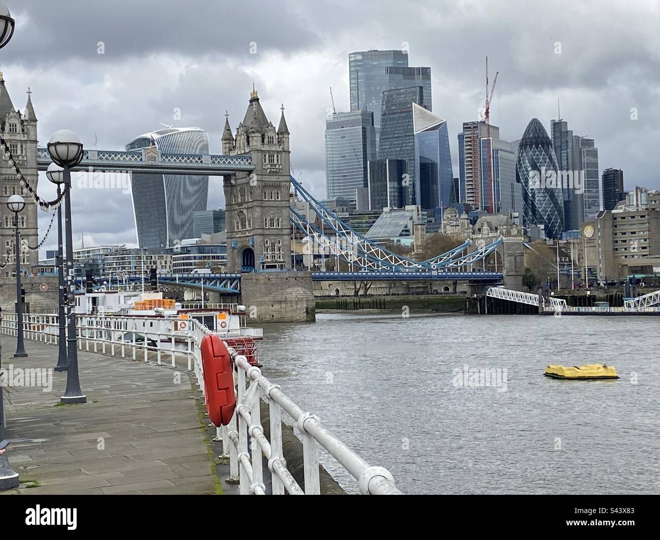 City of London skyline from London Bridge - Smartphone Captured Stock Image