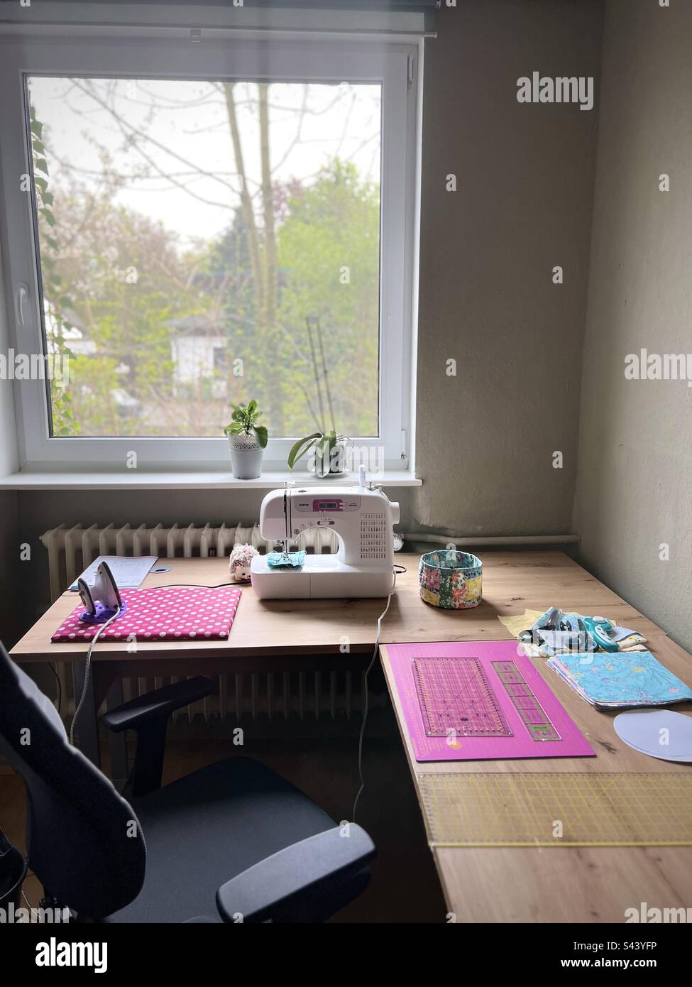 Sewing room view - Smartphone Captured Stock Image