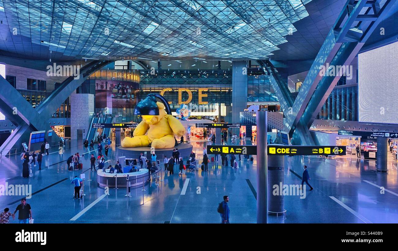Airport with Giant Teddy Bear Stock Photo Alamy