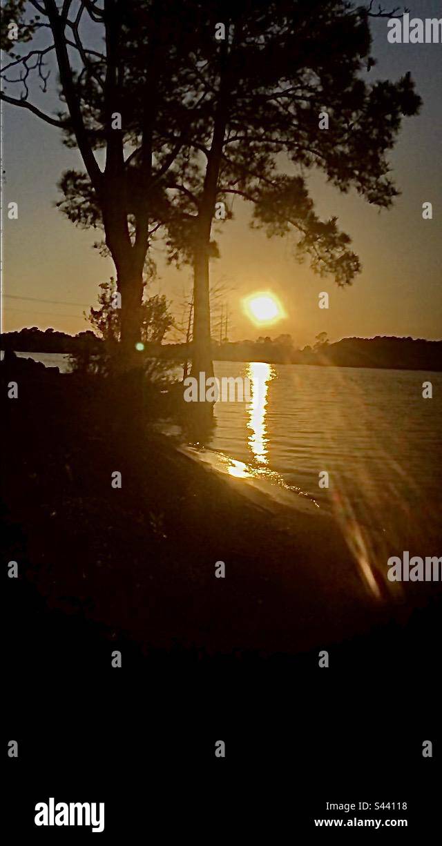 Beautiful sunset on the lake takes my breath away - Smartphone Captured Stock Image