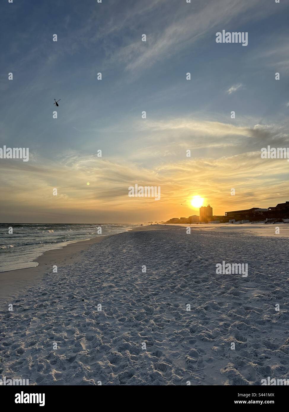 Sunset over Emerald Coast Florida beach - Smartphone Captured Stock Image