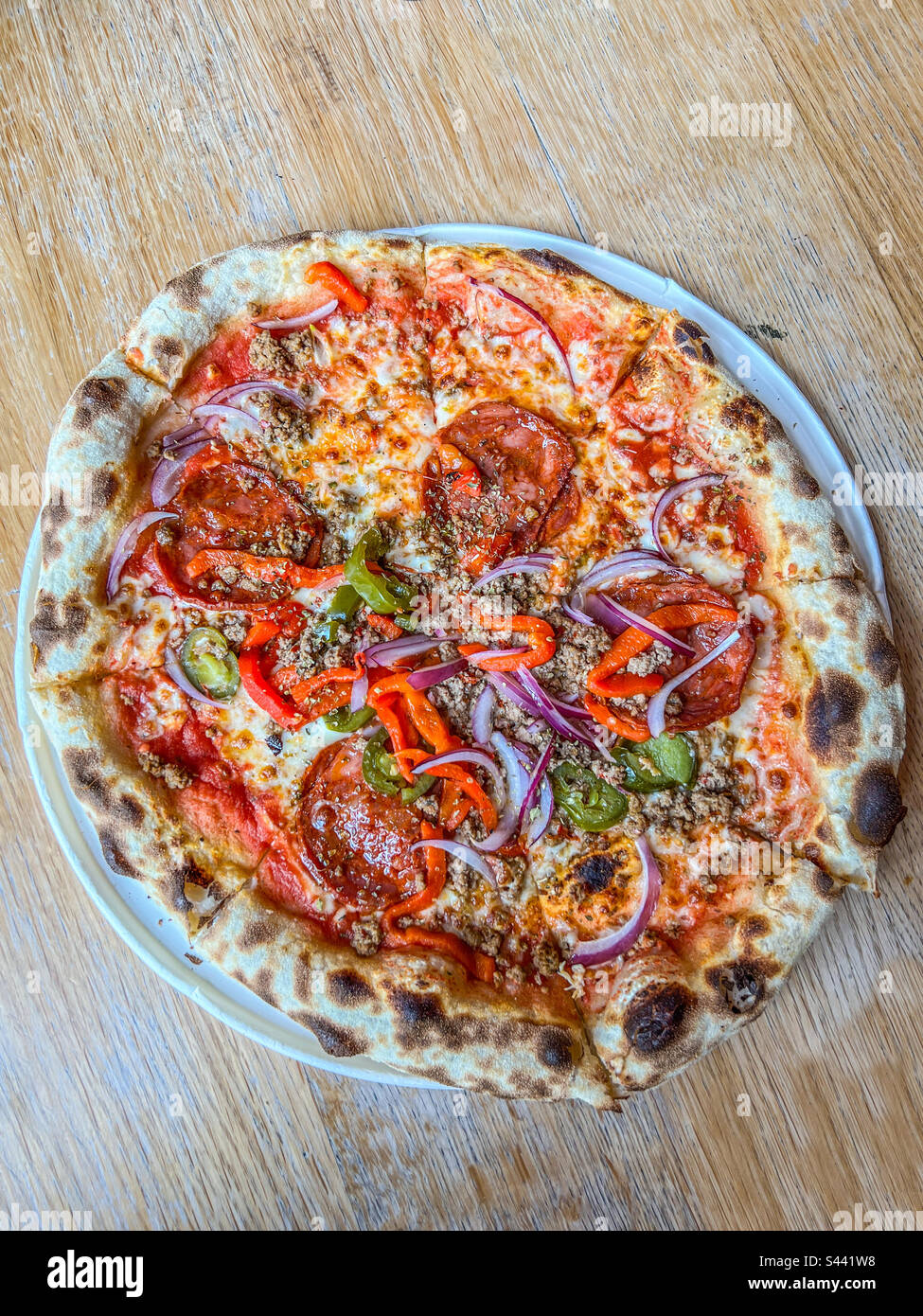 Meat feast pizza - Smartphone Captured Stock Image