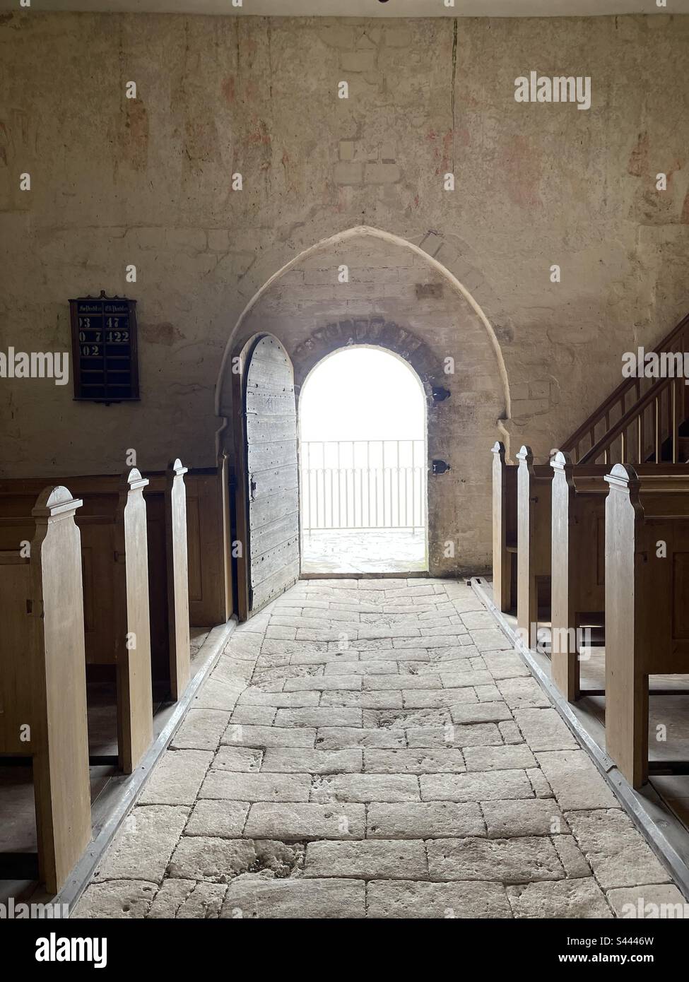 Aisle seat in Church Stock Photo Alamy